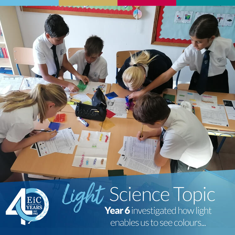 Year 6 Investigated How Light Enables Us to See Colours