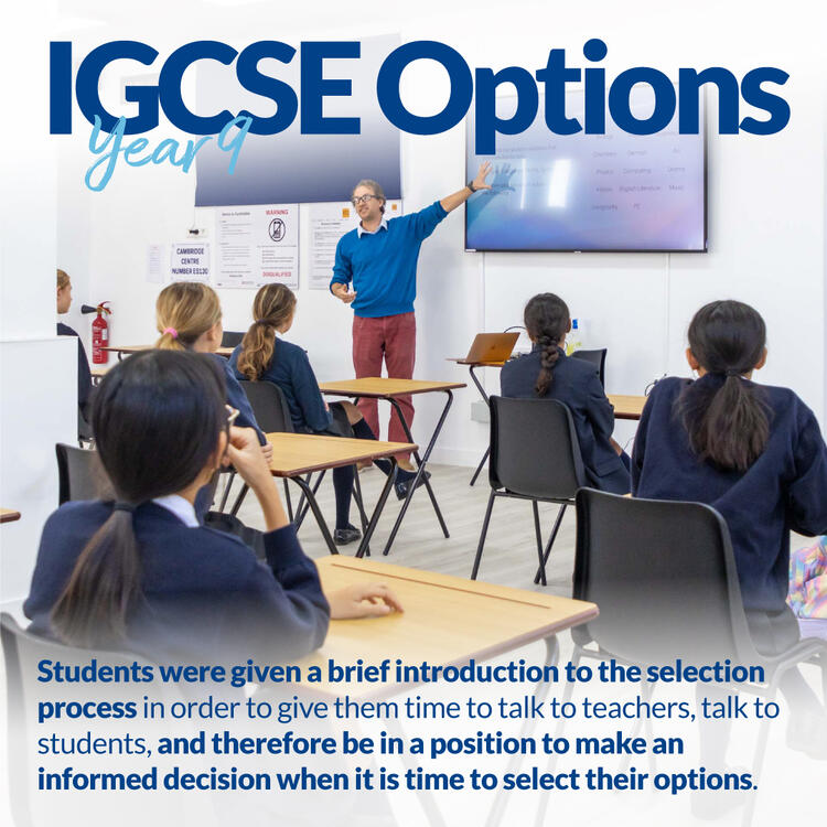 Mr Willis introduced our Year 9 students to their IGCSE options