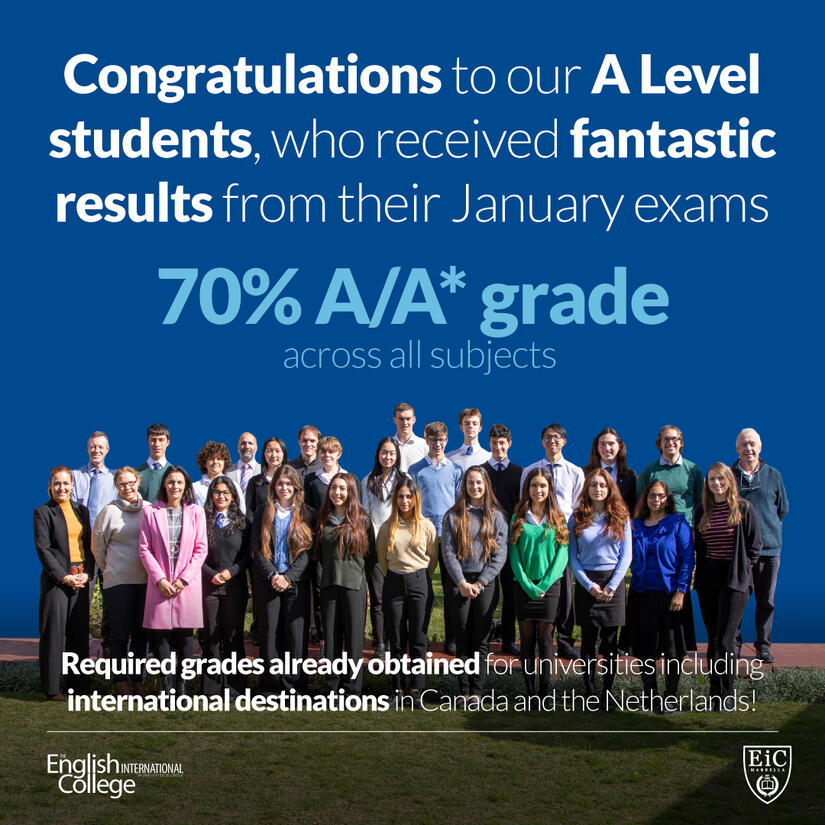 A Level students receive fantastic results from their January exams