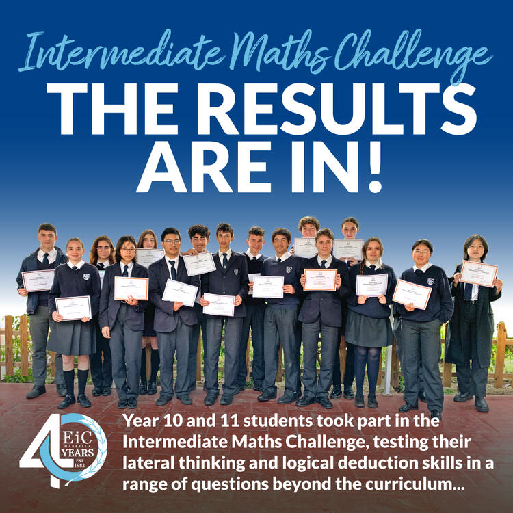Intermediate Maths Challenge - Results