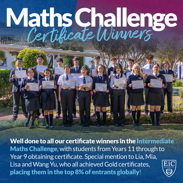 Intermediate Maths Challenge Certificate Winners