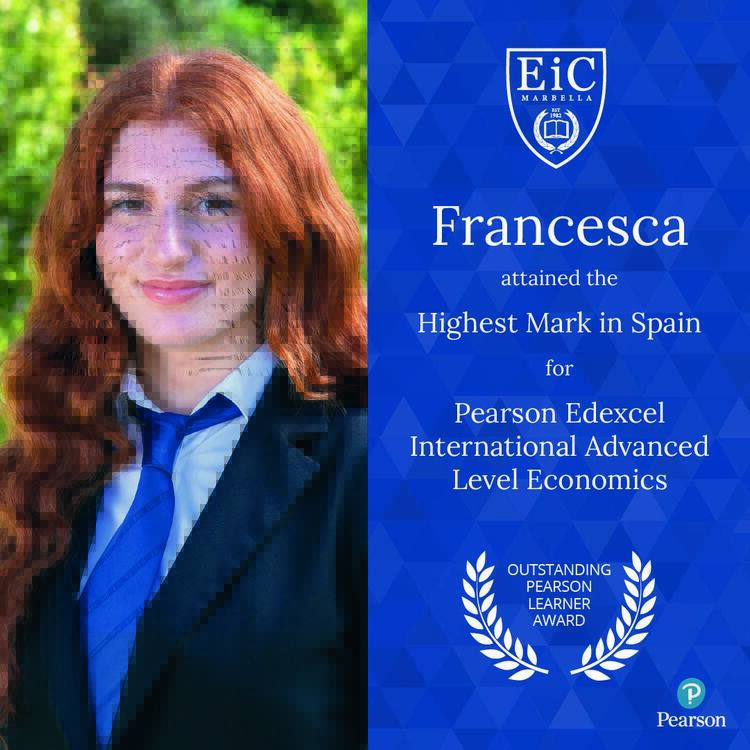 Francesca - Highest Mark in Spain - International Advanced Level Economics